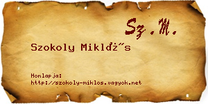 Szokoly Miklós névjegykártya